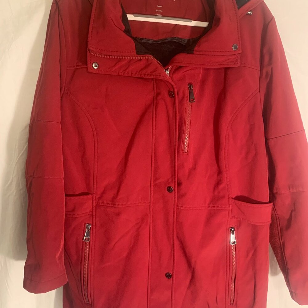 Calvin Klein Long Coat Detachable Hood Repel, Breathe, Stretch, Protect